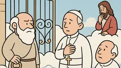 Dowcip: Umiera papież. U wrót raju…